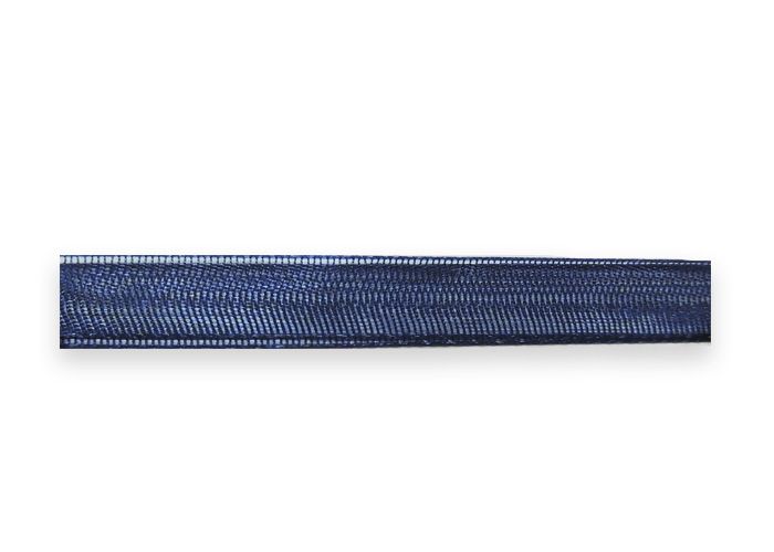 Tape made of organza, dark blue, w. 1 cm; 457 m in the rudder.