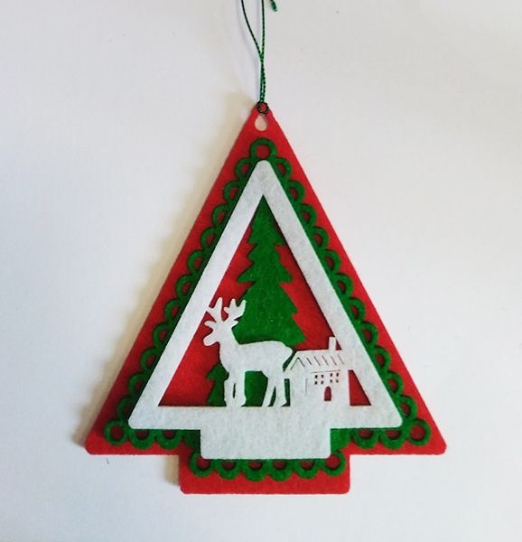 Decorative item made of felt Pendant Fairytale forest, 13 cm / herringbone
