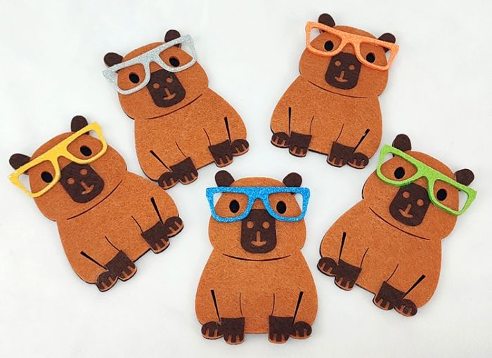 Decorative felt product Capybara, 9.5 cm, 5 pcs./pack
