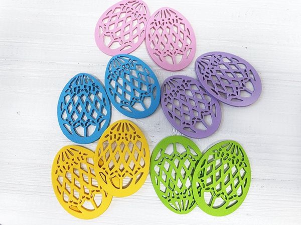 Decorative item Openwork egg, 6 cm, color mix, 30 pcs per pack