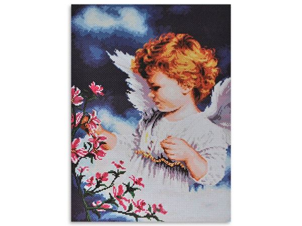 The diagram on the canvas to beads and embroidery floss Angel girl