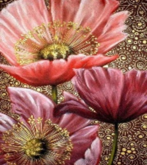 Poppy dream. 40*50 cm. Set for creativity with rhinestones on a stretcher