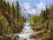 Stormy River, 50*40cm. Set with rhinestones (canvas+holder)