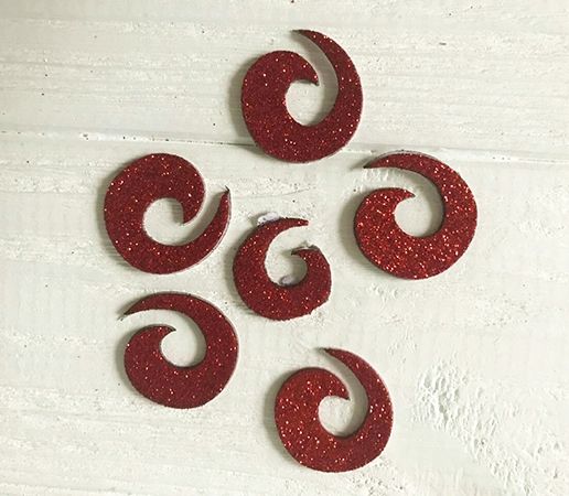 Decorative product Monogram-4 with glitter, 2.5 cm, 50 pcs per pack (sticker)