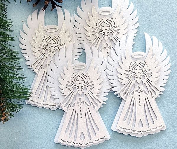 Decorative product White angel, 13 cm, white, 4 pcs in a pack.