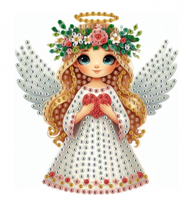 Angel of a loving heart, 11*10 cm. Set with rhinestones sticker