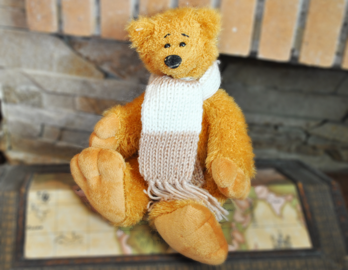 Teddy bear with a scarf 23 cm