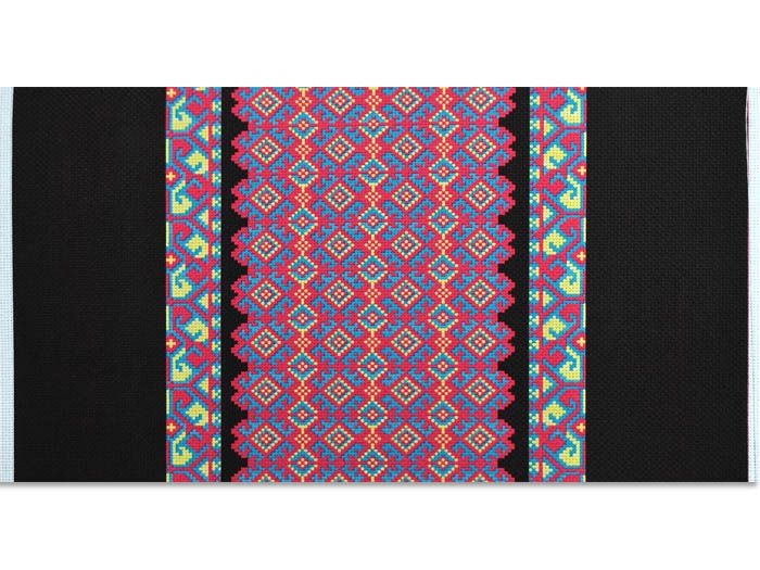 The canvas pattern on a black background