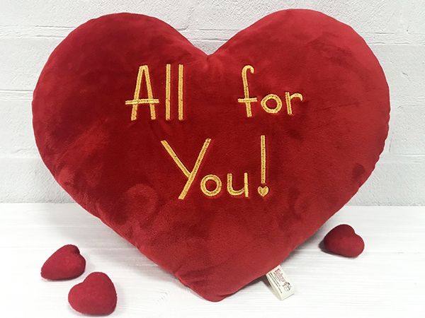 Текстильний сувенір "Серце "All for you" 40 см