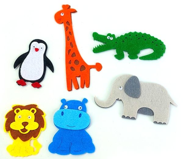 A set of decorative items made of felt Zoo (6 pcs. in a pack.)