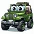 Jeep Kremez, 11*10 cm. Set with rhinestones sticker