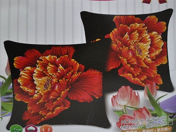 Set embroidery Pillow Scarlet peony