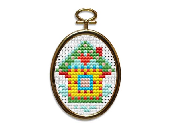 Embroidery kit with frame House