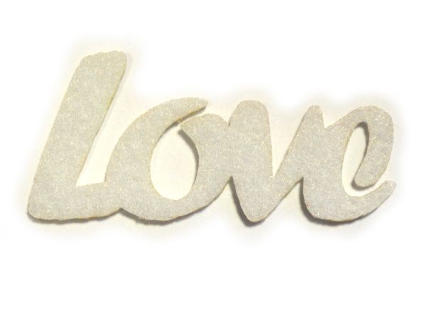 Декор з фетру "Слово "LOVE"-2, 6,5 см, білий, 30 шт. в пак.