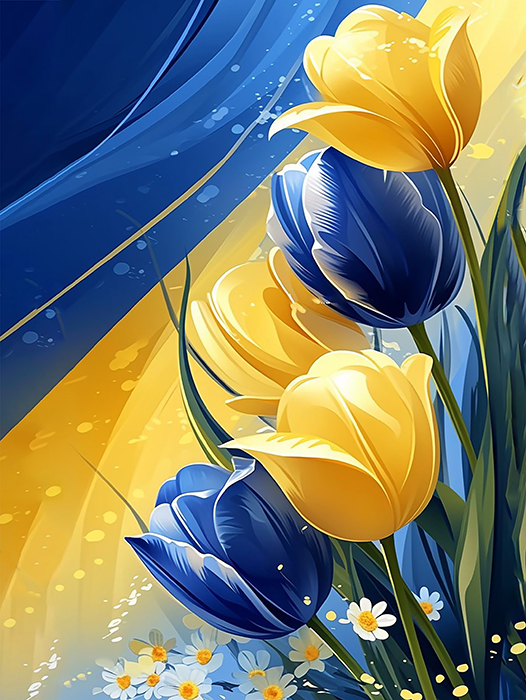Набір зі стразами на підрамнику "Барви рідної землі" 30*40см