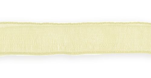 Стрічка з органзи, молочна, ш. 1,2 см; 45,7 м в рул.