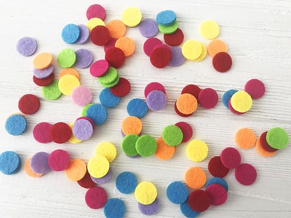 Декоративний виріб з фетру "Кружечок", 2 см мікс кольору, 100 шт в пак/У