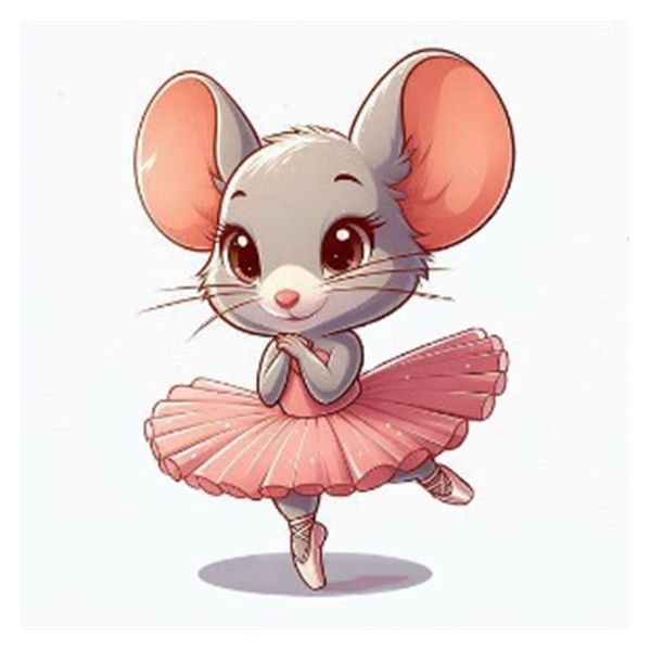 Angelina ballerina, 11*10 cm. Set with rhinestones sticker