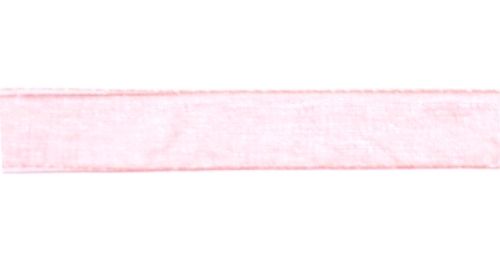 Tape made of organza, light pink, ш. 1 cm; 45.7 m in the rudder.