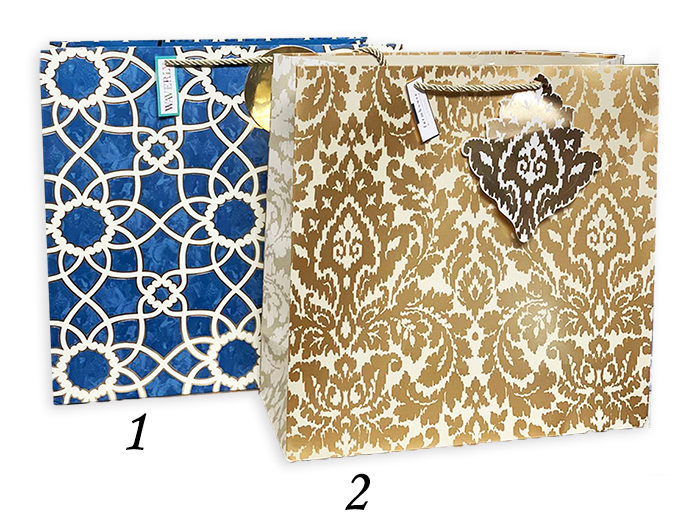 Package 38*38*15 cm. paper Golden pattern, 6 pcs in a pack.