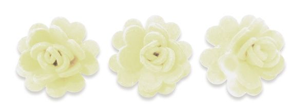 Decor from felt Rosa, white, 6 cm, 20 pcs per pack.