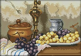 Set for creativity with rhinestones 46 * 33 cm. Still life with grapes