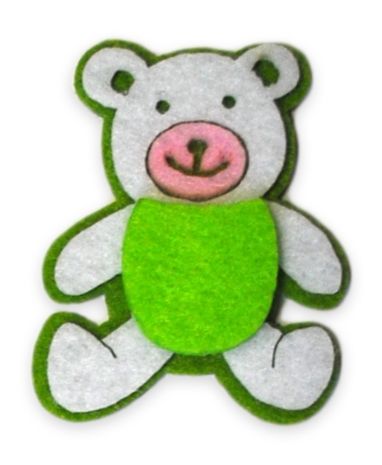 Decor of felt A teddy bear with a pocket, 5 cm, 20 pcs in a pack.