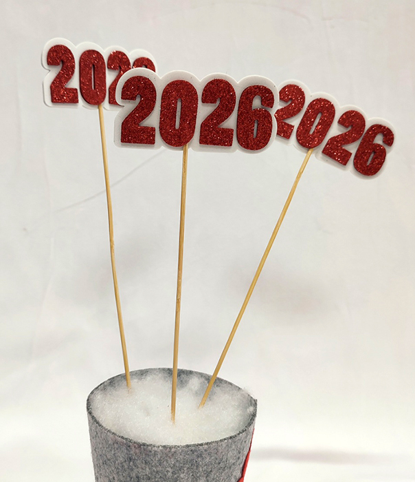 Decorative product Topper 2026, red