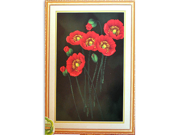 Kit embroidery cross Red poppies