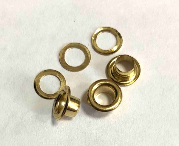 Eyelets, gold, 5 mm