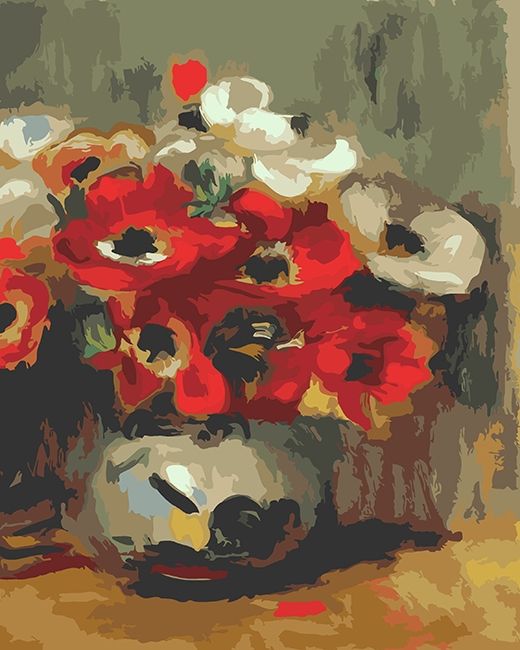 Набір для творчості зі стразами на підрамнику "Анемони". Худ. Pierre -Auguste Renoir" 40*50 см(У)