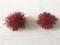 Decorative product Earrings Pom-Poms New Year's red