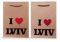 Kraft package with I love Lviv application,   15*20*6cm/felt (12 pcs in a package)
