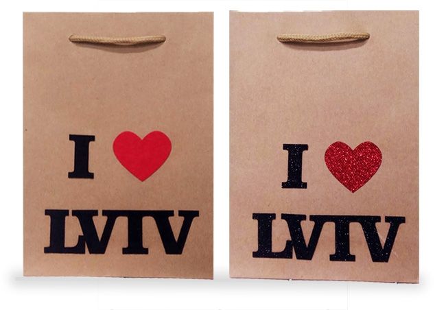 Kraft package with I love Lviv application,   15*20*6cm/felt (12 pcs in a package)