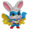 Rhinestone set (sticker) Bunny-protector, 10*10 cm