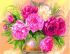 Set for creativity with rhinestones on cardboard 5D Bouquet of peonies 21 * 25 cm