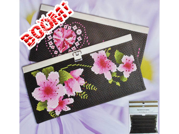 Set for needlework Purse Pink sprig DIV