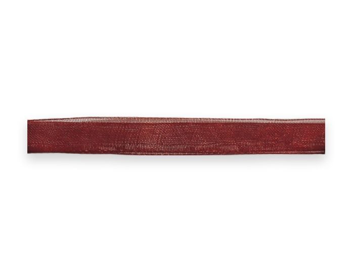 Tape made of organza, maroon, w. 1 cm; 457 m in the rudder.