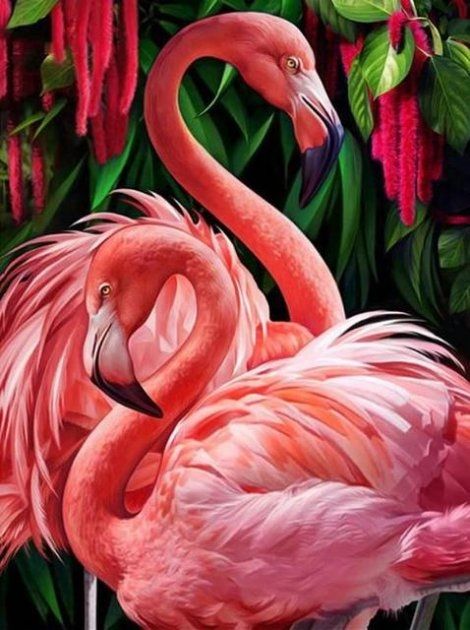 Flamingo, 20*30 cm. Set for creativity with rhinestones on a stretcher