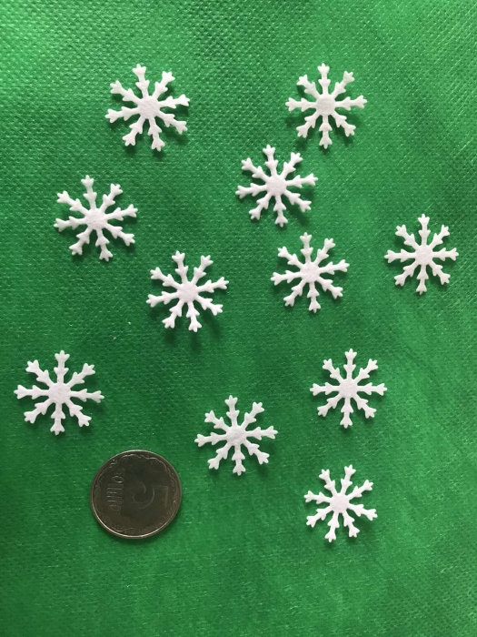 Decorative product made of felt Snowflake, 2.3 cm, 1000 pcs per pack.