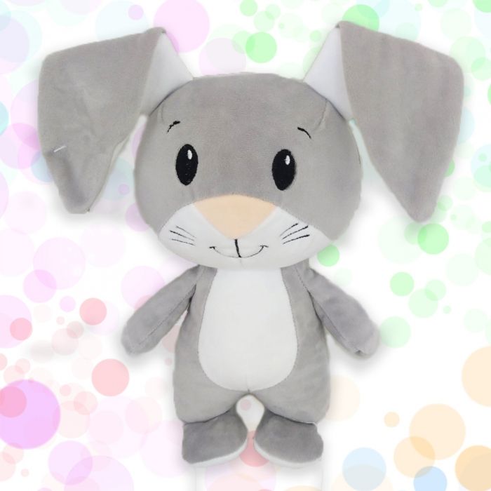 Bunny Malecha 27 cm. The toy is soft-stuffed.