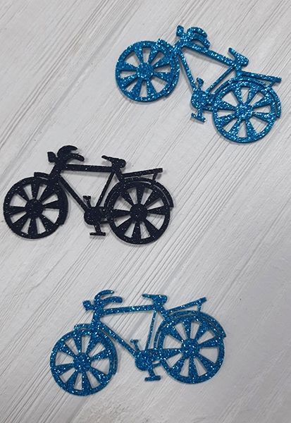 Decorative item Bicycle, 7.5 cm, 30 pcs/pack (sticker)/U