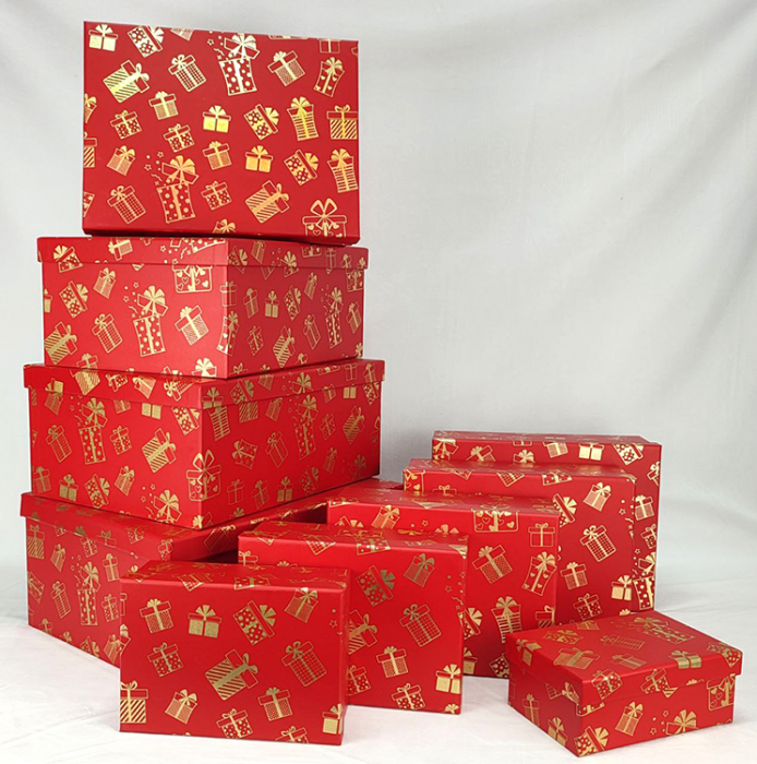 Set of gift boxes Golden gifts, 10 pcs. per pack