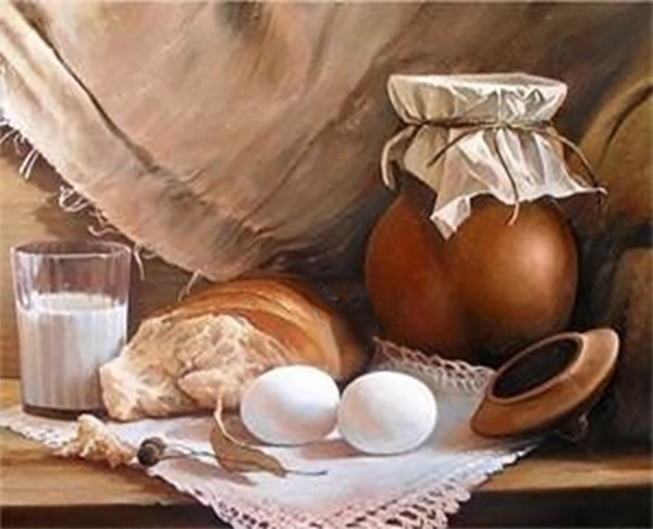 Breakfast, 50*40cm. Rhinestone set (canvas+holder)