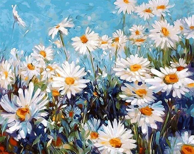 Set for creativity with rhinestones on a frame Camomile 40*50 cm