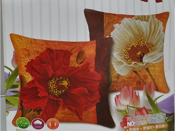 Kit embroidery cross Pillow poppy