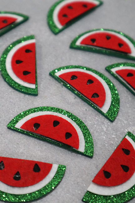 Decorative felt product Watermelon, 4.5 cm, 30 pcs / pack