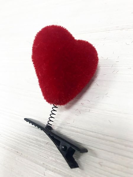 Styrofoam decoration Velvet heart, red, 4 cm