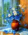 Cornflowers and daisies 40 * 50 cm. A set for creativity with rhinestones on a stretcher