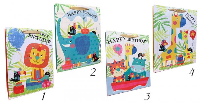 Paper gift package Happy birthday for children, 25.5*33*9.5 cm